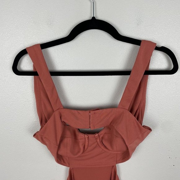 NBD Revolve Nicolina Bodysuit in Copper NWT Size Small Open Sides Burnt Orange - Picture 5 of 11